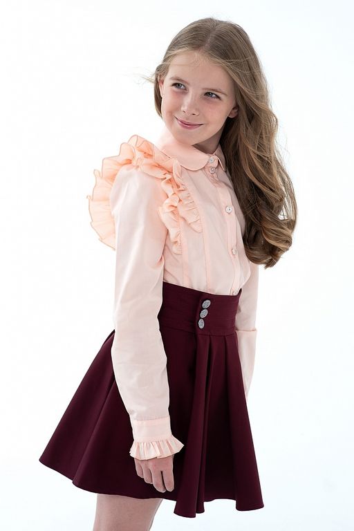 Жёлтая школьная блуза Mooriposh, модель 06114  фото 3