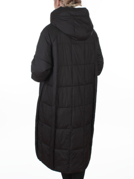 8891 BLACK Пальто зимнее женское (200 гр. холлофайбер)