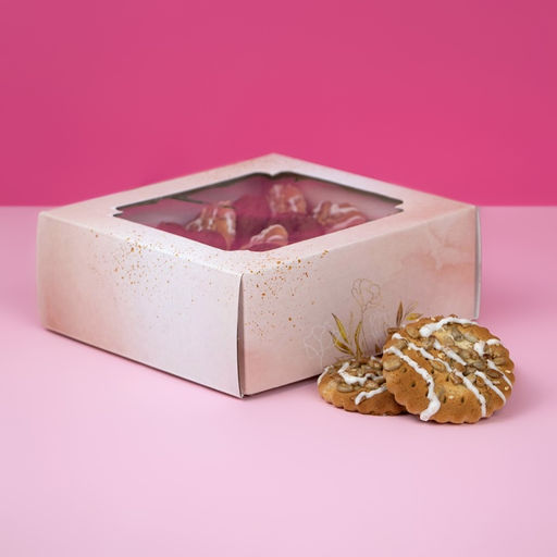 Цена за 5 шт. Коробка самосборная, крышка-дно, с окном,«Безмятежность» 14.5×14.5×6 см