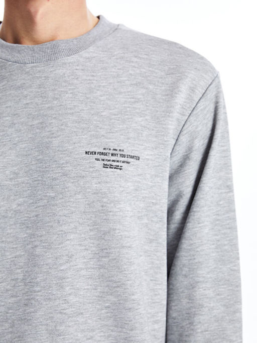 Bisiklet Yaka Uzun Kollu Erkek Sweatshirt