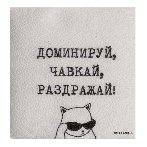 Салфетки бумажные однослойные «Доминируй, чавкай, раздражай», 24×24 см, набор 20 шт.