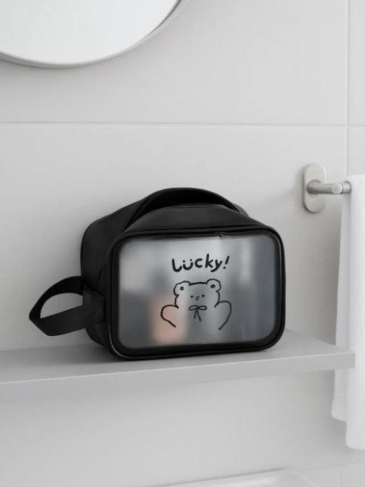 Косметичка "Lucky bear", black (18х25х11 см)