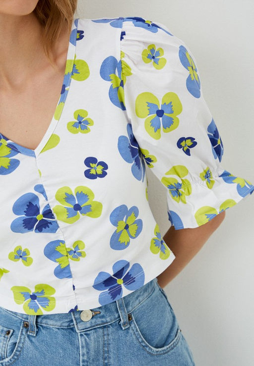 Укороченная блузка с цветочным принтом - Incity фото 5