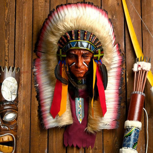 Панно «Индеец Котори», 40×15×60 см, МИКС