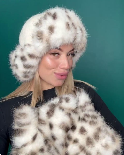 ВИДЕООБЗОР шапка Ушанка трикотаж экомех рысь - Davidovfox фото 5