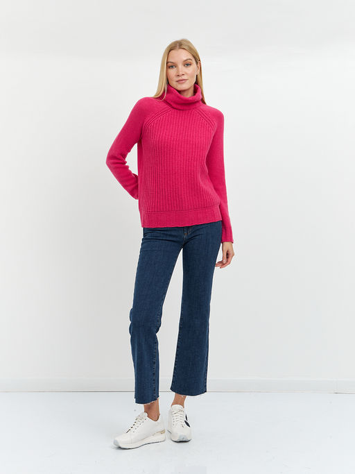 водолазка женская в цвете фуксия с рукавом реглан - Glenfield фото 2