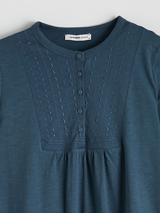 Bisiklet Yaka Nak??l? Bluz