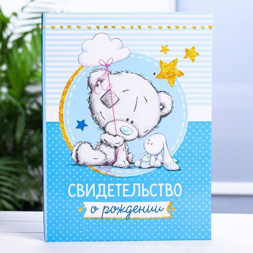 Свидетельство о рождении с файлом Для мальчика, новый формат свидетельства, Me To You, А5  фото 5