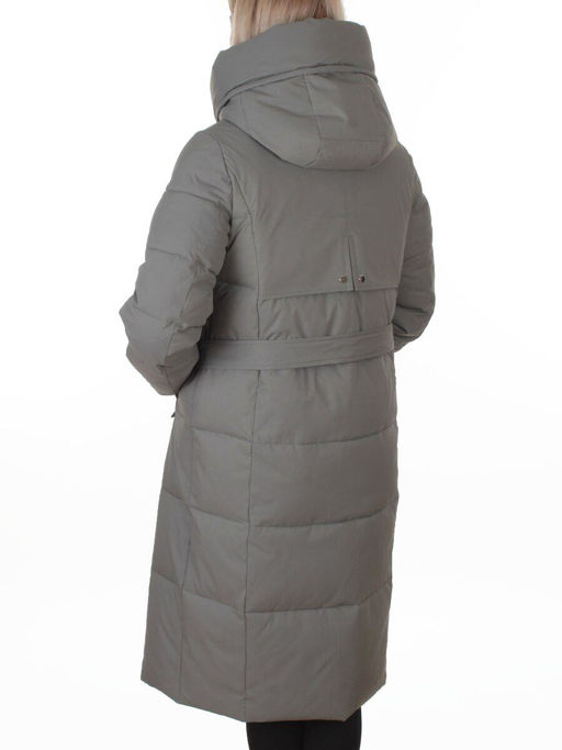 8321 GRAY/GREEN Пальто зимнее женское (200 гр. холлофайбер)
