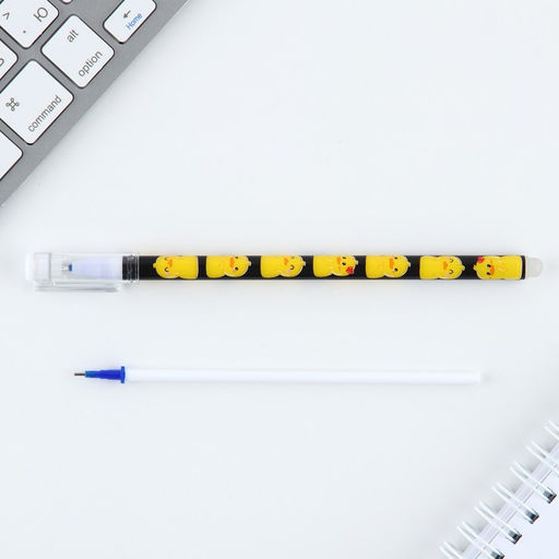 Цена за 12 шт. Ручка пиши стирай синяя паста 0,5 мм с колпачком «Утя»