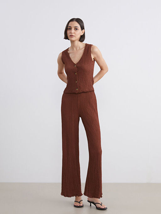 V Yaka Dokulu Kad?n Yelek