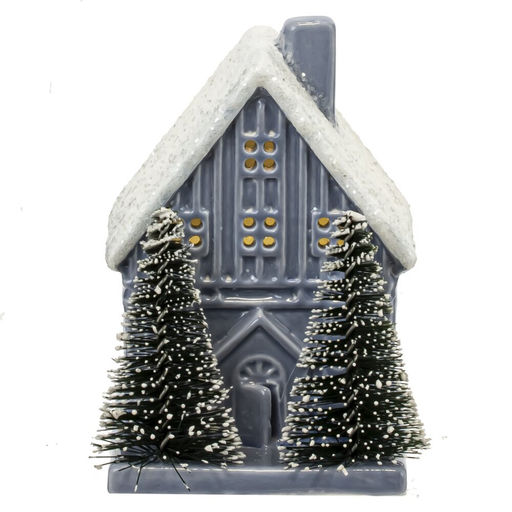 Фигурка декоративная "Домик" (подсветка, LR44х2), L6 W7,5 H9 см, 3в.