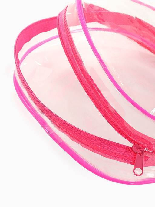 Цена за 2 шт. Косметичка на молнии для бассейна, с ручкой, маленькая, малиновая/прозрачная