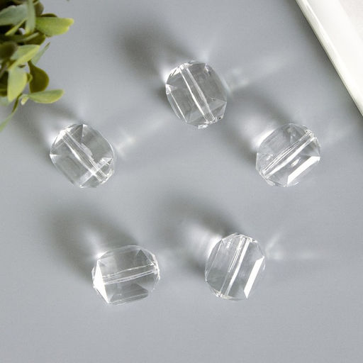 Бусины для творчества пластик «Кристалл прямоугольный», набор 5 шт., 2.3×2×1.9 см