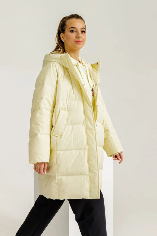 Пуховик удлиненный без капюшона Кремовый - Anta sport фото 4