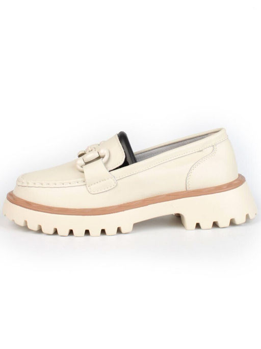 03-HY6-1D BEIGE Лоферы женские (натуральная кожа)