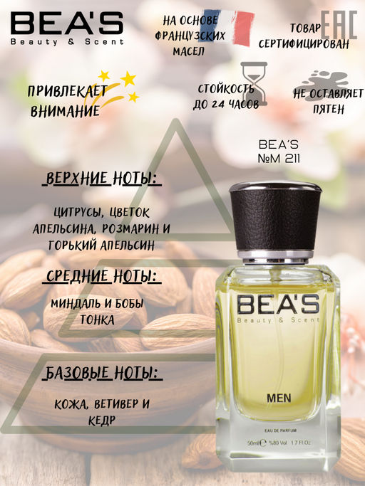 Парфюм Beas 50 ml M 211 Men  фото 2
