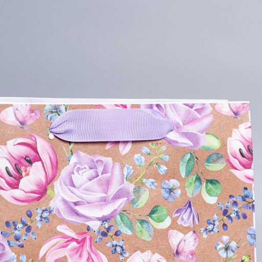 Цена за 3 шт. Пакет подарочный крафтовый, упаковка, 8 марта, MS 23?18?10 см