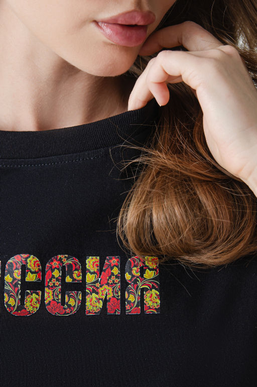 Арт. 31141 Футболка женская Россия 44-50 (4 шт) Цвет:черный - Калинка фото 14