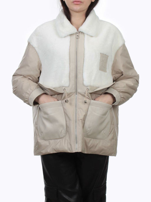 H24-223 BEIGE Куртка демисезонная женская (100 гр. холлофайбер) - Fashion фото 3