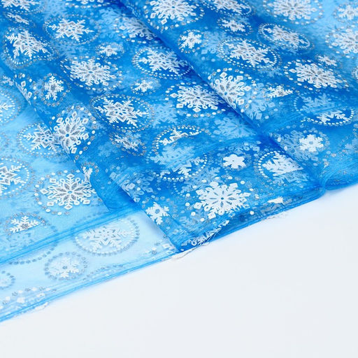 Лоскут органзы, с рисунком снежинки, 100×150 см
