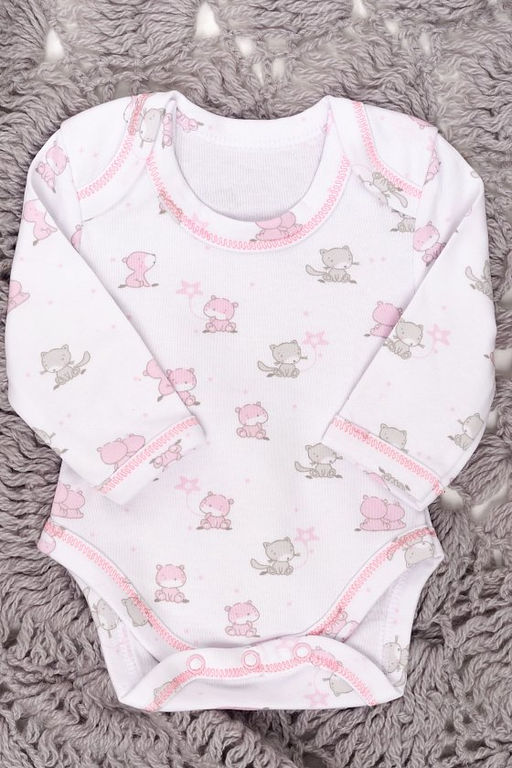 Боди М423010д бело-розовый