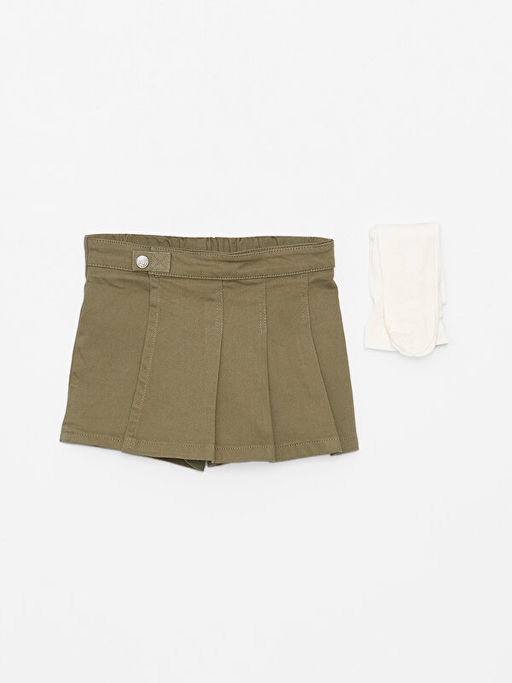 Beli Lastikli K?z Bebek ?ort Etek ve K?lotlu ?orap 2li Tak?m