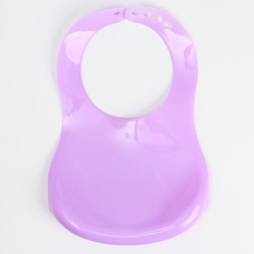 Нагрудник для кормления Мишка пластиковый с карманом, цвет розовый - Крошка я фото 2