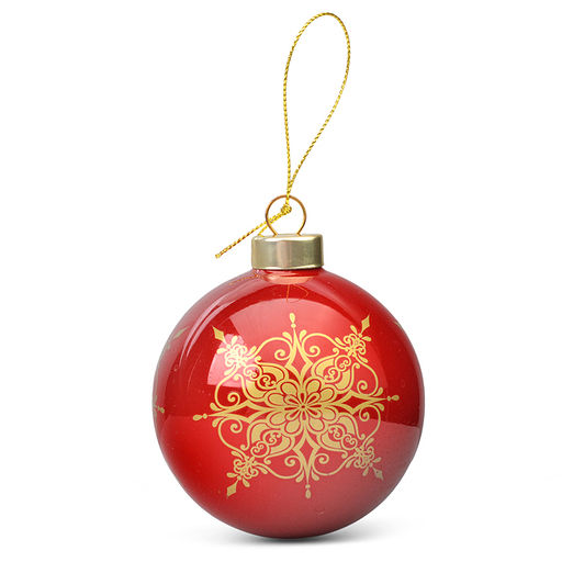 Елочный стеклянный шар "Красный цвет" 8 см
