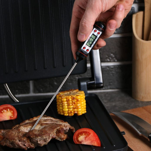 Цена за 2 шт. Термометр (термощуп) кухонный Luazon LTR-05, электронный, max 300 C, от LR44, чёрный - Luazon home фото 3