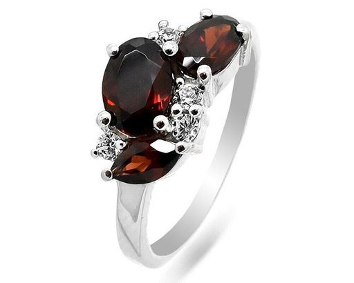 Кольцо из серебра гранат, Водопад