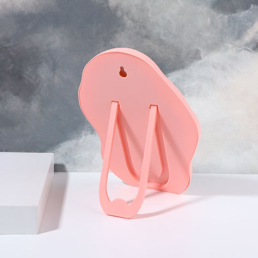 Зеркало настольное, декоративное, 17.5×24 см, (12.5×21 см), розовое