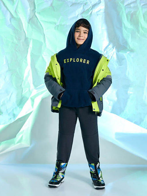 Kap??onlu Nak??l? Uzun Kollu Polar Erkek ?ocuk Sweatshirt - Waikiki фото 2
