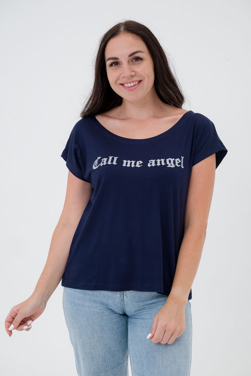 Футболка женская из вискозы Лирика синий Call me angel - Амадэль фото 5
