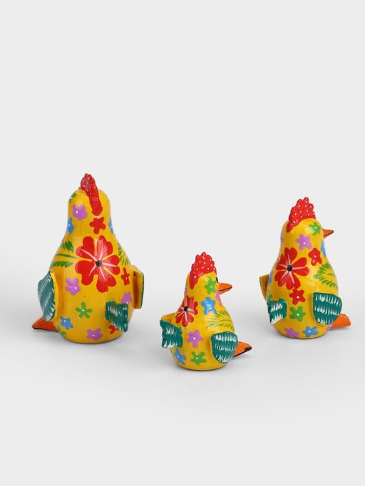 Сувенирный набор Курочки, 12 см, 10 см, 8 см, дерево