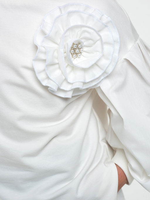 Молочный школьный свитшот Mooriposh, модель 1617  фото 7