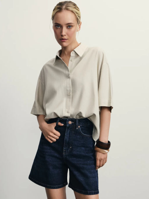 Джинсовые шорты А-силуэта / Zarina фото 22