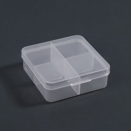 Цена за 3 шт. Органайзер для хранения мелочей, 4 ячейки, 6.7×6.7×2.3 см, прозрачный