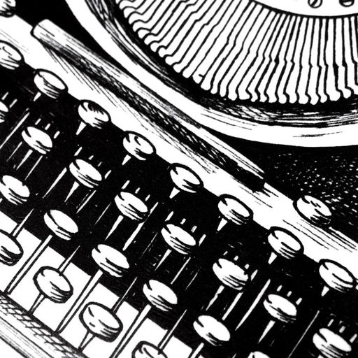 Наклейка интерьерная «Печатная машинка с листьями», пластик, набор 2 листа, 35×25 см