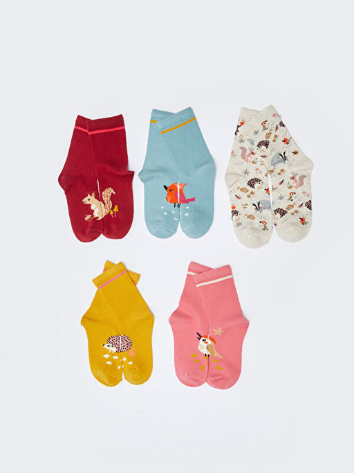 Desenli K?z ?ocuk Soket ?orap 5li - Waikiki фото 2