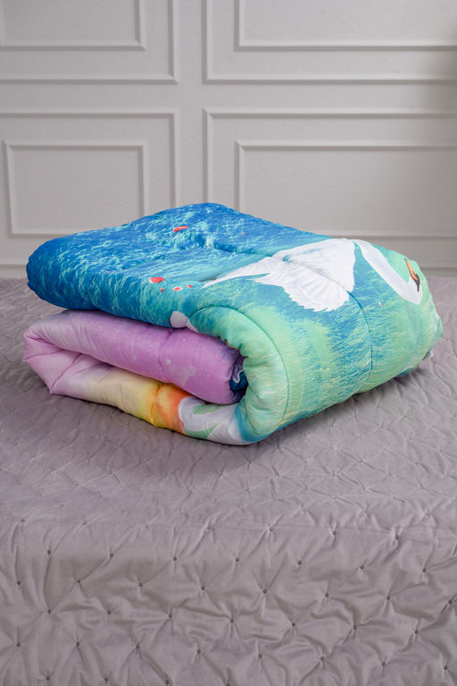 Одеяло Лебедь, наполнитель Файбертек, чехол - Полиэстер, евро