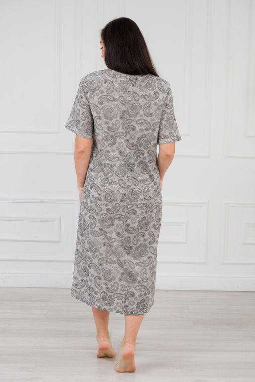 Ночная сорочка из кулирки Кружевница огурчик черно-бордовый - Амадэль фото 2