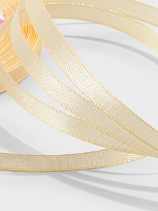 Цена за 8 шт. Лента атласная, 6 мм, 23±1 м, светло-бежевая