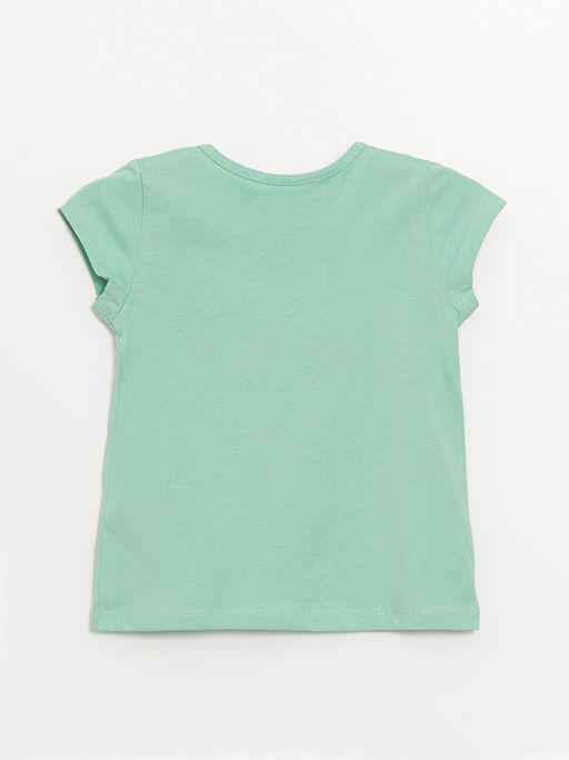 Bisiklet Yaka K?sa Kollu Bask?l? K?z Bebek Ti??rt - Waikiki фото 2