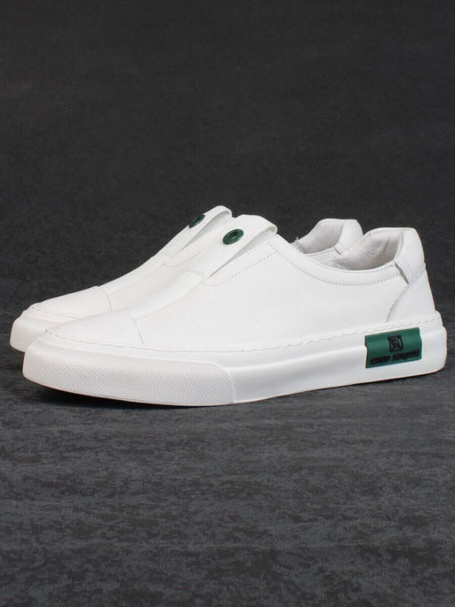 03-0121-01 WHITE Полуботинки спортивные мужские (натуральная кожа) - Фабричный китай фото 2