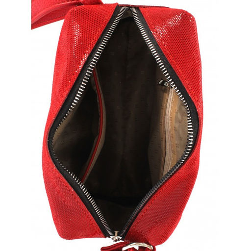 Сумка женская натуральная кожа ADEL-114 (отделка ИСК/КОЖА), 1отд, плечевой ремень, красный 264698 - Adelia фото 3