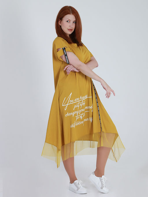 Платье горчичного цвета летнее - Almond фото 6