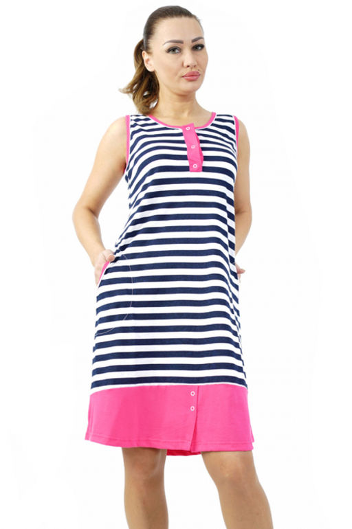 Арт. 9078 Туника женская 46-54 (5 шт) Цвет:синий, белый - Калинка фото 2