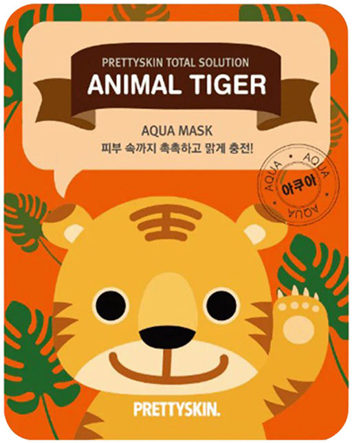 Total Solution Animal Tiger Aqua Mask - Увлажняющая тканевая маска с гиалуроновой кислотой, 25 гр