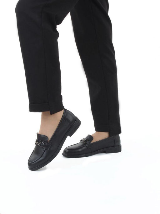 03-DEB16-1 BLACK Лоферы женские (натуральная кожа)